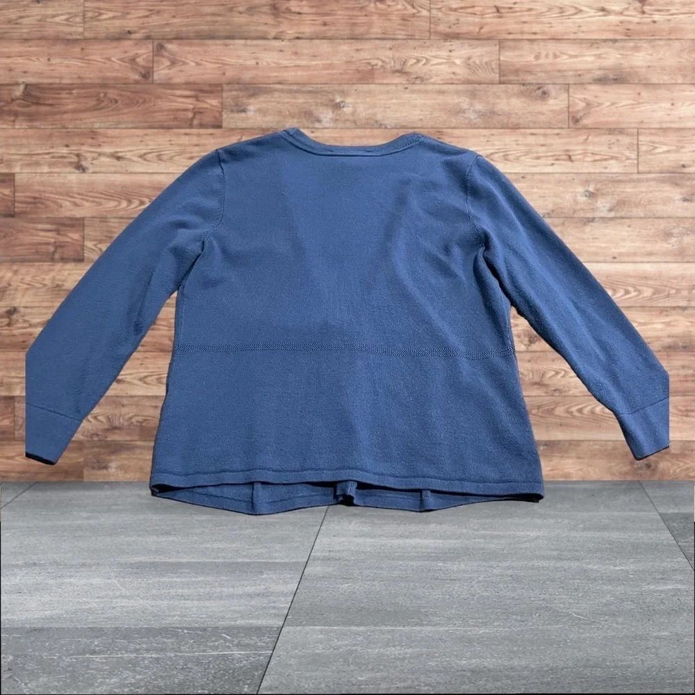 White House Black Market Blue V-Neck Cardigan Sweater Size Small